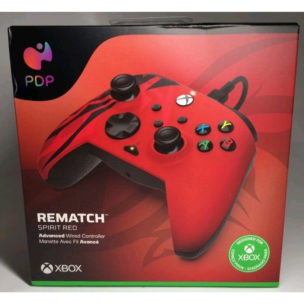 PDP REMATCH Spirit Red Wired USB-C Controller Xbox One/Series X|S PC 8ft  New